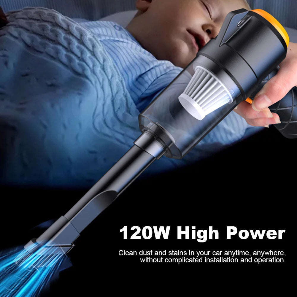 6 In 1 Car Vacuum Cleaner Type-C Rechargeable Blowing Suction Car Cleaner Electric Powerful Cleaner for Car Home Office Cleaning