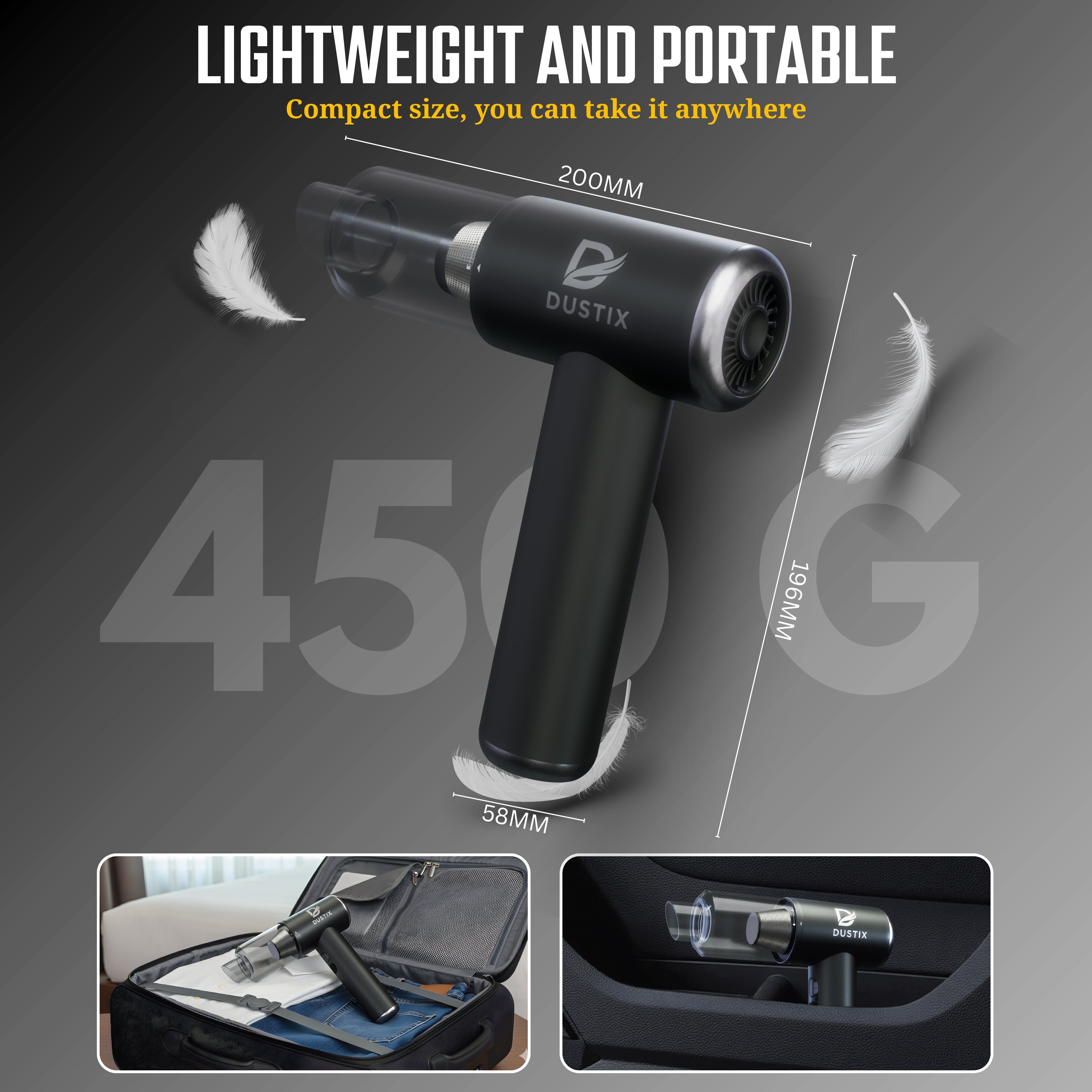 Cordless Handheld Car Vacuum Cleaner 20000Pa