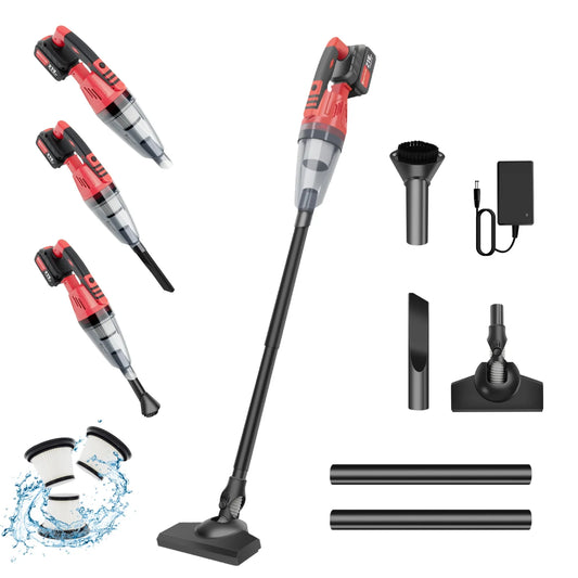 Powerful 3-in-1 Cordless Vacuum Cleaner with 5500Pa Light Weight Handheld Vacuum Cleaners Car Vacuum Cleaner with 3 Filters&LED